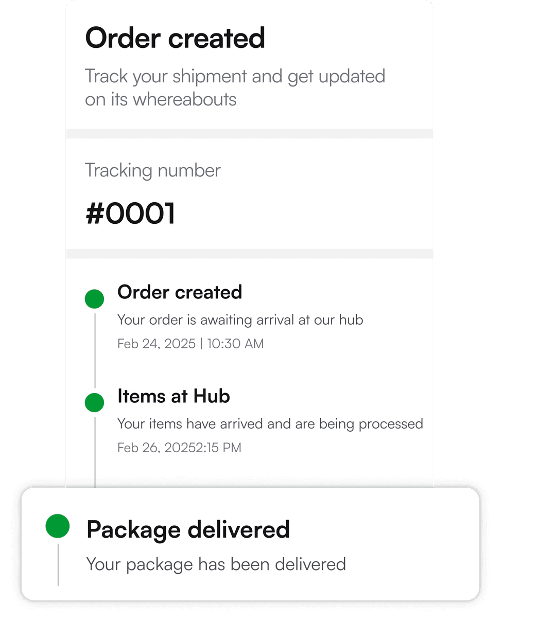 Shipment Tracking Mockup